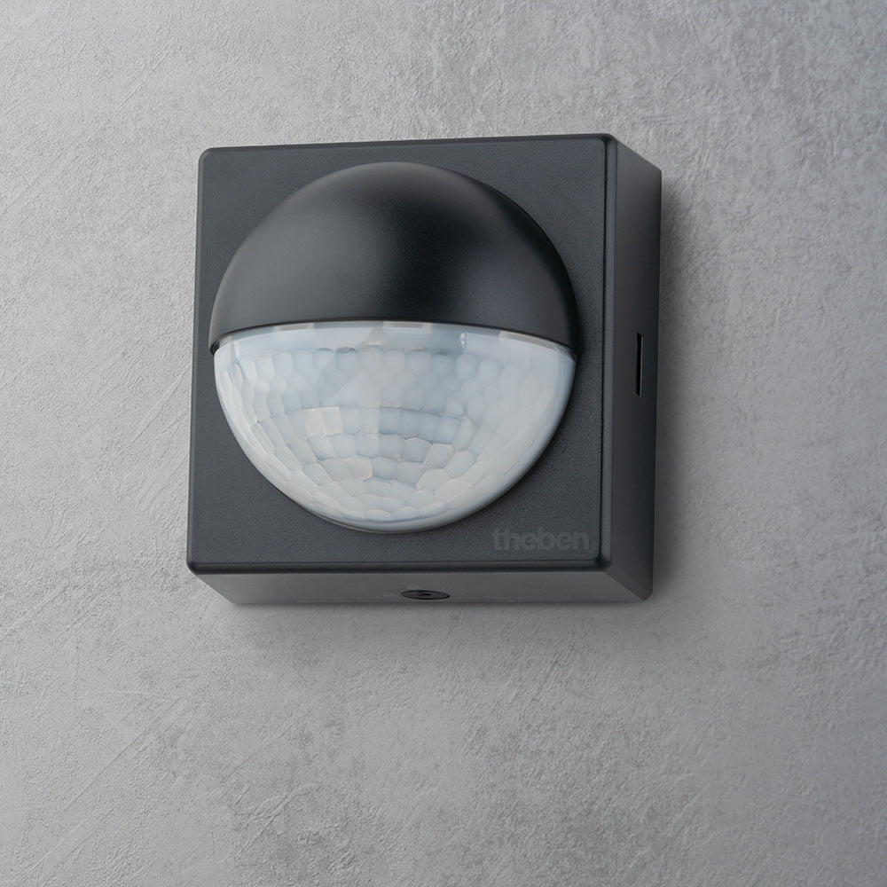 THEBEN Bewegungsmelder für Wandmontage, Lichtsteuerung, 180°, max. 12 m, schwarz, IP 55 THEBEN Bewegungsmelder für Wandmontage, Lichtsteuerung, 180°, max. 12 m, schwarz, IP 55
